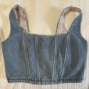 Laura Ashley x Lucky brand Jean Corset Top